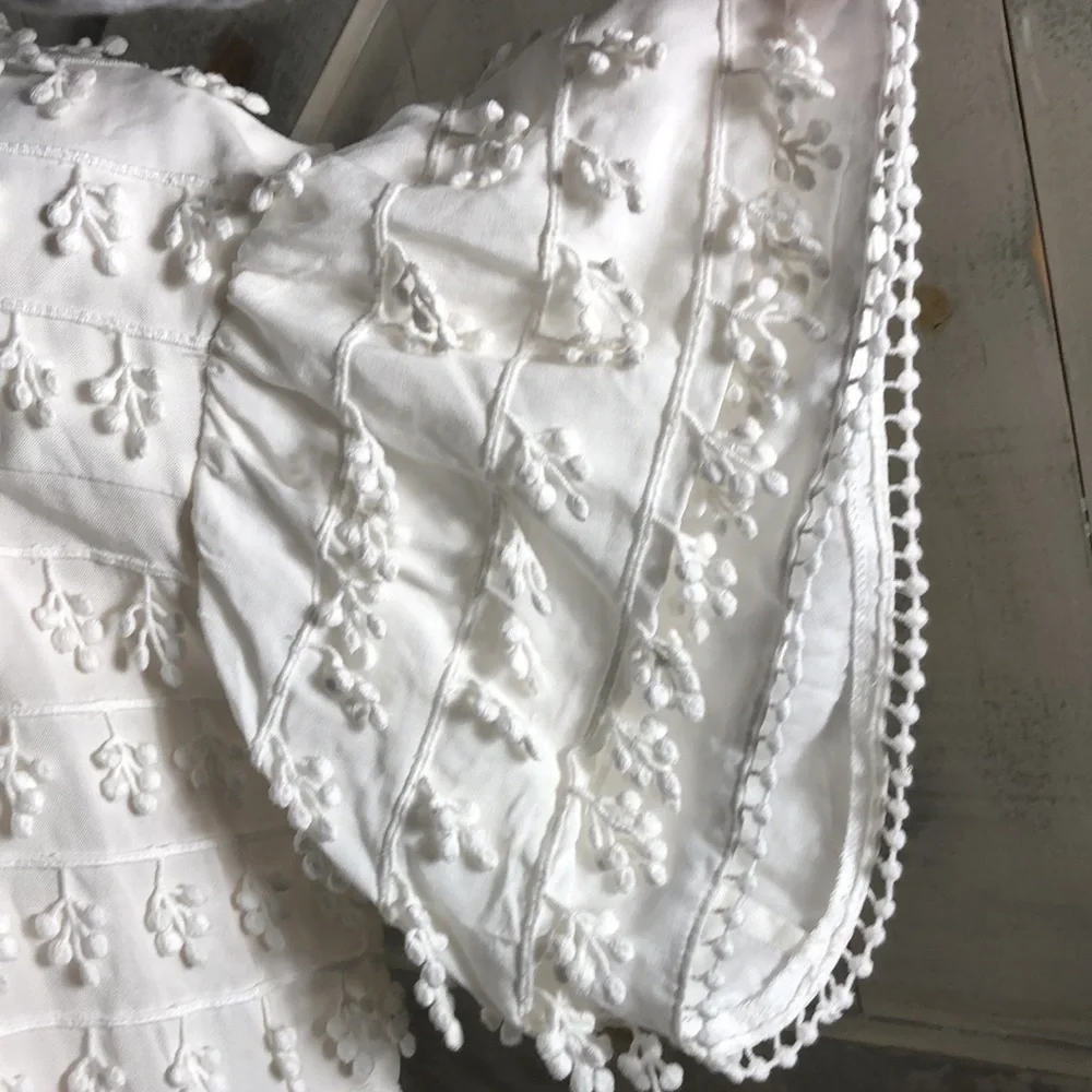 Farm Rio fringe detail short sleeve blouse - Picture 5 of 12